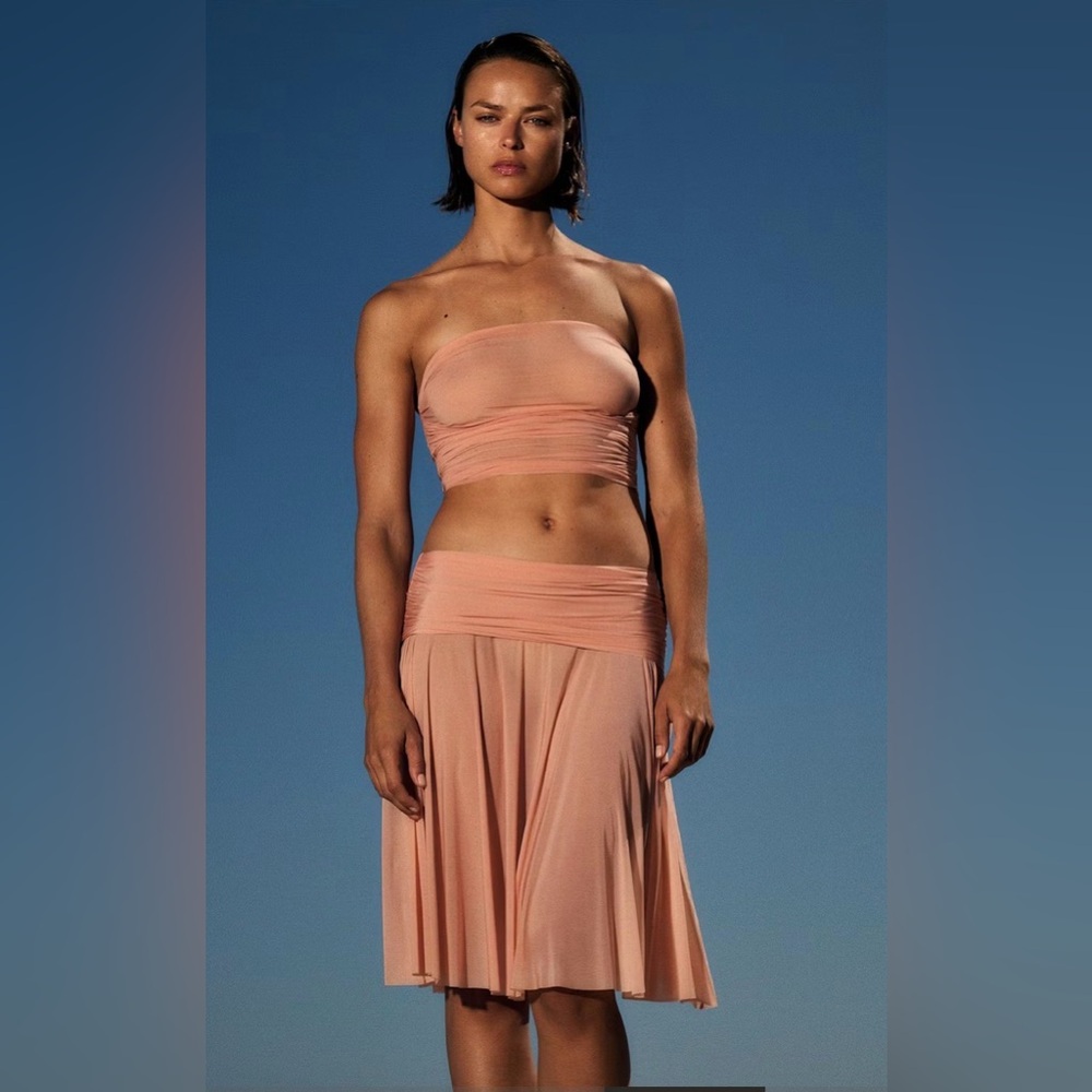 SKIMS Milky Sheer Midi Skirt in the Desert Clay - Size M